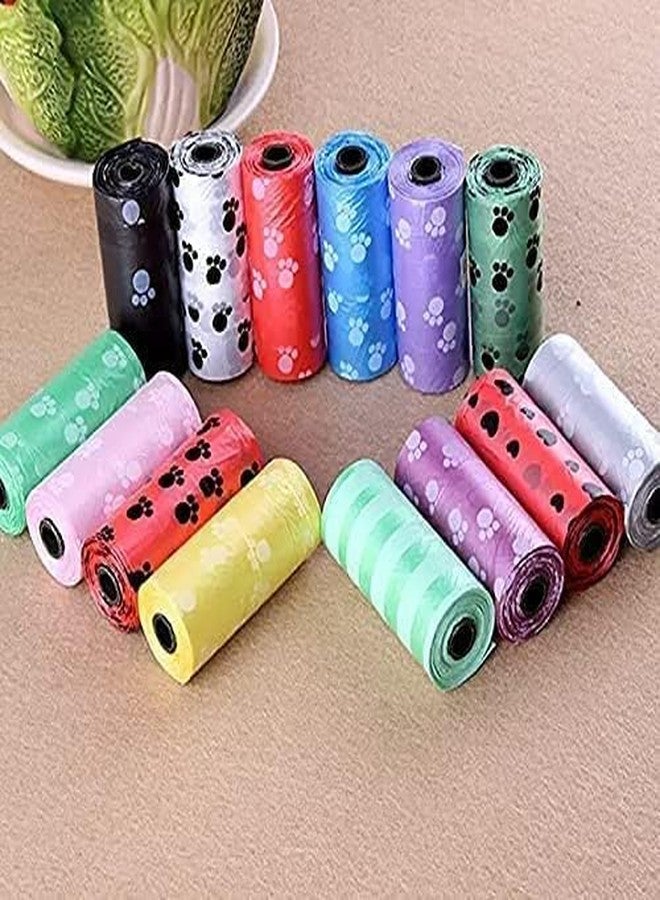 MVM Enterprise Pet Poop Bag Extra Thick and Strong Leak Proof Paw Printed Plastic Waste Pick Up Biodegradable 5 Roll in 1 Pack Waste Poop Bag Unscented Waste Bag Dog Potty Picker Bag (8 pcs roll) - Image 1